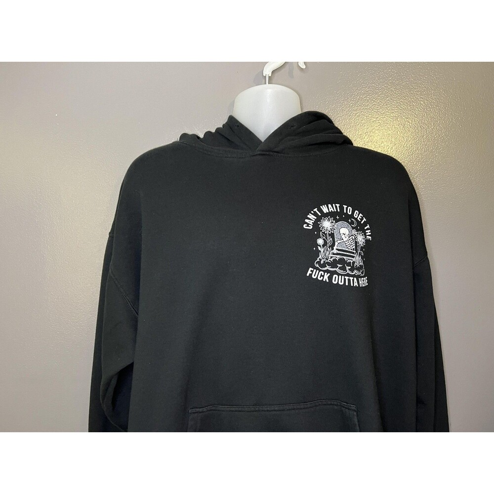 A**holes Live Forever Hoodie Mens Large Black F*ck Outta Here Pullover Graphic